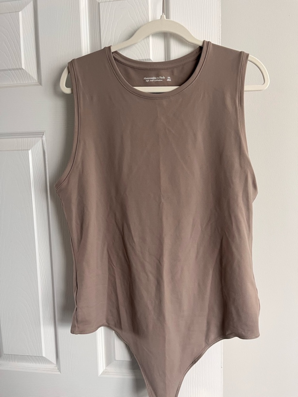 Abercrombie & Fitch Sleeveless Bodysuit in Taupe
